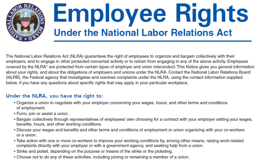 Employees Right to Join a Union