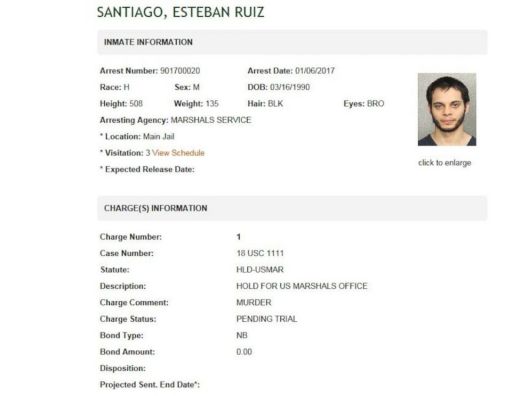 Esteban Santiago, Broward County Sheriff's Office Booking, Mugshot, Fort Lauderdale